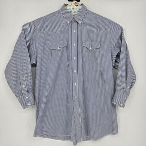 Panhandle Slim Shirt‎ Mens 18 35 Striped Western Vintage Casual Made in USA